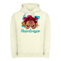 Pigment Pistachio Afro Bantu Knots Red Hairdresser With Leopard Glasses Bbs Urban Hoodie - BundleAndBundleShop