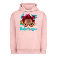 Pigment Salmon Afro Bantu Knots Red Hairdresser With Leopard Glasses Bbs Urban Hoodie - BundleAndBundleShop