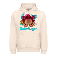 Sandshell Afro Bantu Knots Red Hairdresser With Leopard Glasses Bbs Urban Hoodie - BundleAndBundleShop