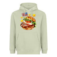 Matcha american flag and hamburger Heavyweight Hoodie - AdoDesignShop