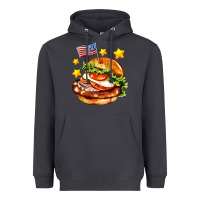 Smoke american flag and hamburger Heavyweight Hoodie - AdoDesignShop