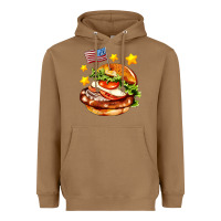 Toasted Coconut american flag and hamburger Heavyweight Hoodie - AdoDesignShop