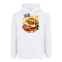 White american flag and hamburger Heavyweight Hoodie - AdoDesignShop