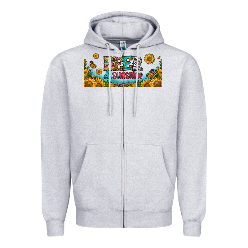 Beer And Sunshine 16oz Libbey Cup Zipper Hoodie by HRA Design Shop | Teevron