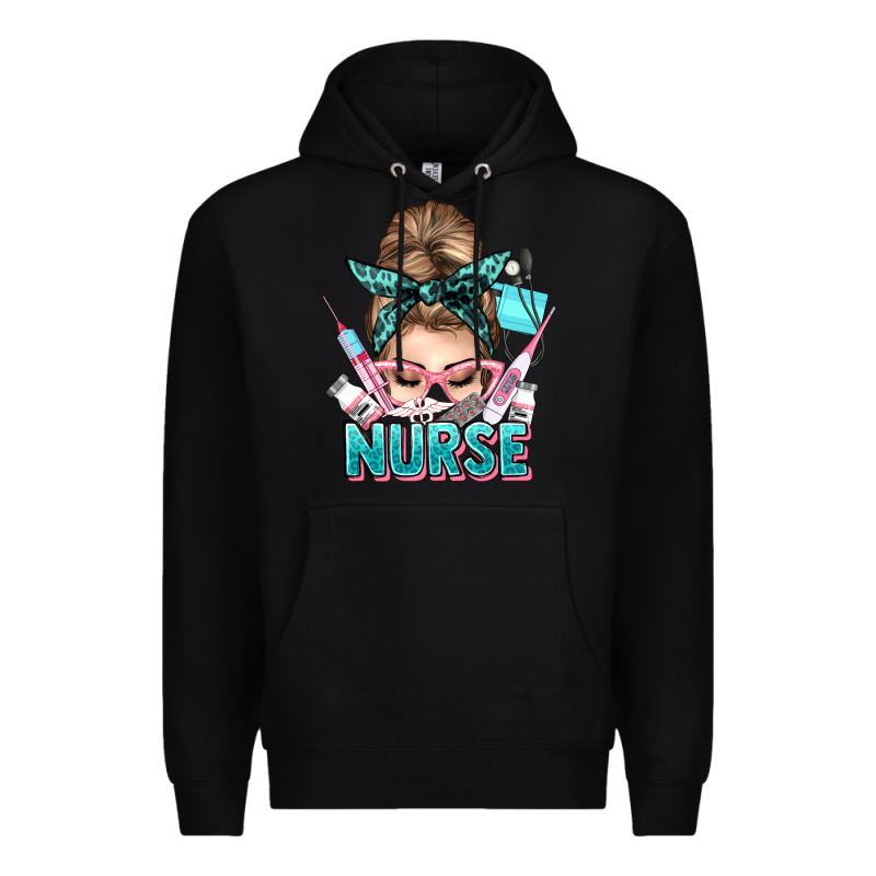 Nurse Life Messy Bun Premium Hoodie by NancyCooperArtShop | Teevron