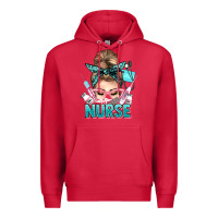 Cardinal nurse life messy bun Premium Hoodie - NancyCooperArtShop