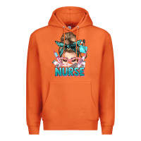 Carrot nurse life messy bun Premium Hoodie - NancyCooperArtShop