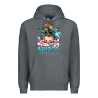 Rock nurse life messy bun Premium Hoodie - NancyCooperArtShop