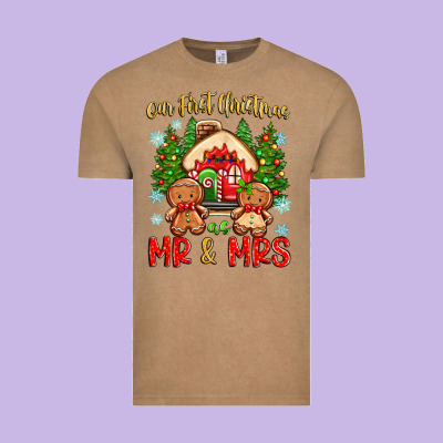 Our First Christmas As Mr And Mrs Vintage Tee Designed By Zillion Design Studio