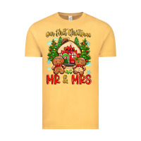 Vintage Mustard our first christmas as mr and mrs Vintage Tee - Zillion Design Studio