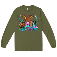 Army Green nail tech Long Sleeve Tee - AdoDesignShop