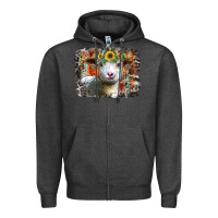Sunflower Sheep Zipper Hoodie | Teevron