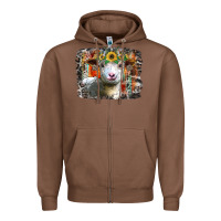 Chestnut sunflower sheep Zipper Hoodie - RacoonDesign