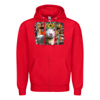 Red sunflower sheep Zipper Hoodie - RacoonDesign
