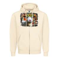 Sandshell sunflower sheep Zipper Hoodie - RacoonDesign