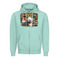 Seafoam sunflower sheep Zipper Hoodie - RacoonDesign