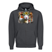Smoke sunflower sheep Zipper Hoodie - RacoonDesign