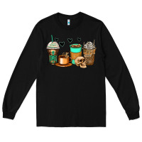 Black skeleton coffee cups Long Sleeve Tee - Zillion Design Studio