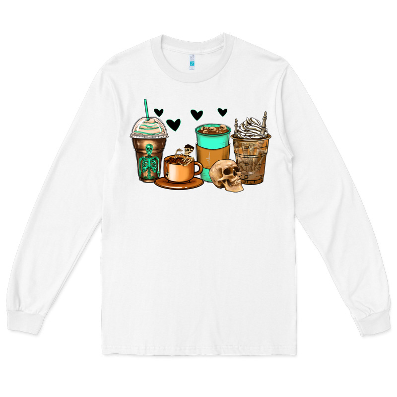 Skeleton Coffee Cups Long Sleeve Tee by Zillion Design Studio | Teevron