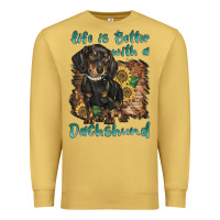 Antique Gold life is better with a dachshund Premium Sweatshirt - BarkalooDesign