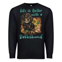 Black life is better with a dachshund Premium Sweatshirt - BarkalooDesign