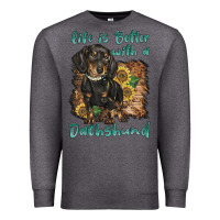 Charcoal Heather life is better with a dachshund Premium Sweatshirt - BarkalooDesign