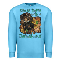 Ocean Blue life is better with a dachshund Premium Sweatshirt - BarkalooDesign