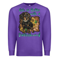 Purple life is better with a dachshund Premium Sweatshirt - BarkalooDesign