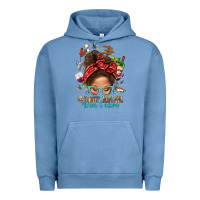 Pigment Pebble Blue Camp Hair Dont Care Messy Bun Bbs Urban Hoodie - BundleAndBundleShop