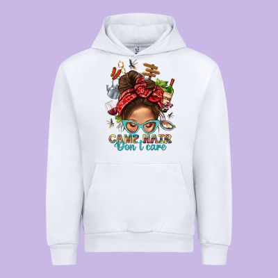 Camp Hair Dont Care Messy Bun Bbs Urban Hoodie Designed By Bundleandbundleshop