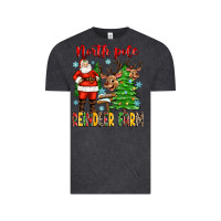 Vintage Black north pole reindeer farm Vintage Tee - Zillion Design Studio
