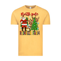 Vintage Mustard north pole reindeer farm Vintage Tee - Zillion Design Studio