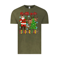 Vintage Olive north pole reindeer farm Vintage Tee - Zillion Design Studio