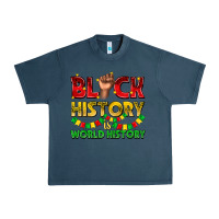 Midnight Navy black history is world history Urban Heavy Tee - texasbilliewilder