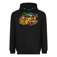 Black bulldozer leopard cactus sunflower Heavyweight Hoodie - Artiststas
