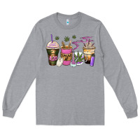 Heather Grey weed coffee cups Long Sleeve Tee - Zillion Design Studio