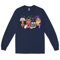 Navy weed coffee cups Long Sleeve Tee - Zillion Design Studio