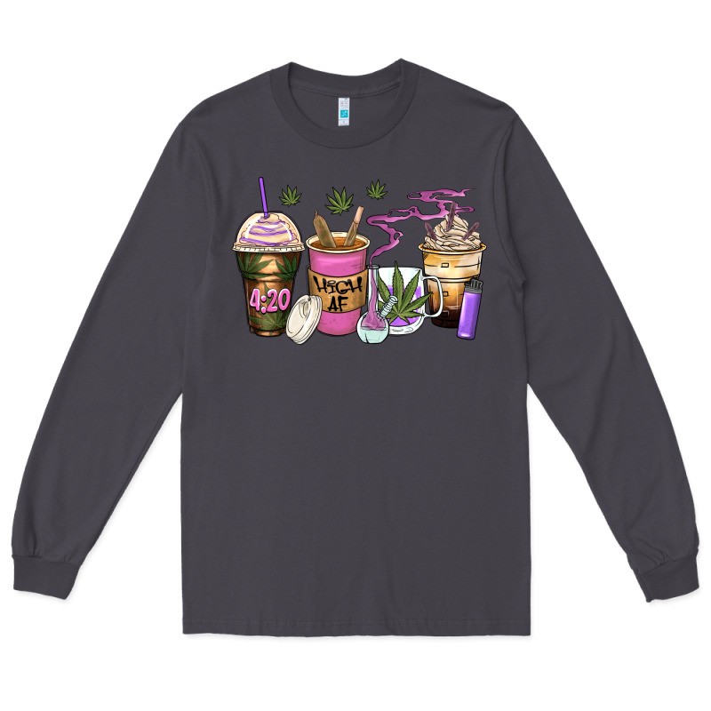 Weed Coffee Cups Long Sleeve Tee by Zillion Design Studio | Teevron