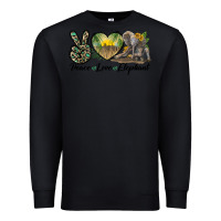 Black Peace Love Elephant Premium Sweatshirt - LillyAllenDesigns