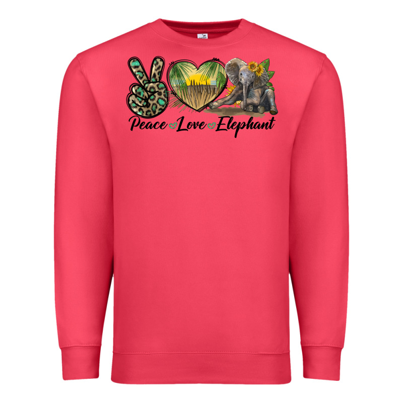 Peace Love Elephant Premium Sweatshirt by LillyAllenDesigns | Teevron