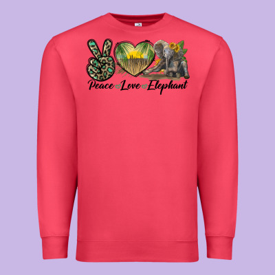Peace Love Elephant Premium Sweatshirt Designed By Lillyallendesigns