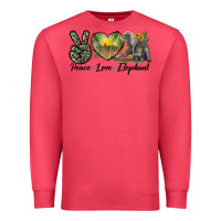 Cardinal Peace Love Elephant Premium Sweatshirt - LillyAllenDesigns