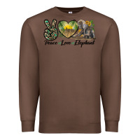 Chestnut Peace Love Elephant Premium Sweatshirt - LillyAllenDesigns
