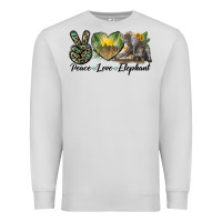 Dove Grey Peace Love Elephant Premium Sweatshirt - LillyAllenDesigns