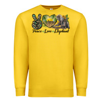 Lemon Peace Love Elephant Premium Sweatshirt - LillyAllenDesigns