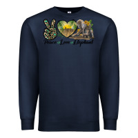 Navy Peace Love Elephant Premium Sweatshirt - LillyAllenDesigns