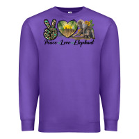 Purple Peace Love Elephant Premium Sweatshirt - LillyAllenDesigns