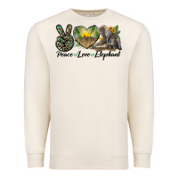 Sandshell Peace Love Elephant Premium Sweatshirt - LillyAllenDesigns