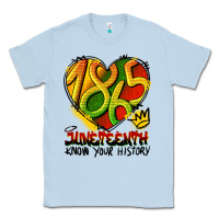 Dusty Blue juneteenth 1865 graffiti Classic Tee - HRA Design Shop