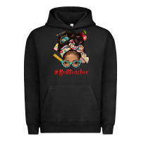 Pigment Black Afro Messy Bun Best Teacher With Leopard Glasses Bbs Urban Hoodie - BundleAndBundleShop